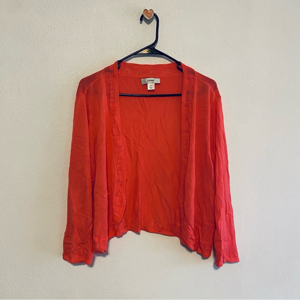 CJ Banks pink lightweight knit cardigan